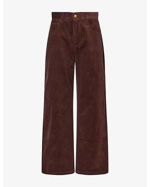 PAIGE Arellia Ankle Corduroy Cotton Trousers - Brown