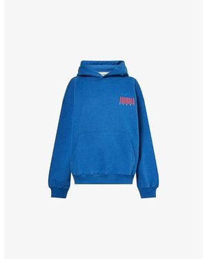ADANOLA Sport Horizon Oversized Cotton Hoody - Blue