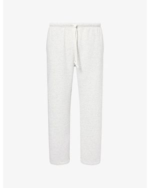 Skims Lounge Straight-Leg Cotton-Fleece Jogging Bottoms - White