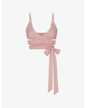 NikeSKIMS Matte Wrap-Front Bra - Pink