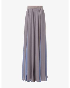 eem Multi-Layered Flared Woven Maxi Skirt - Purple