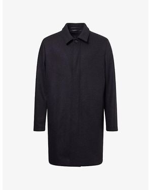 Sunspel Boiled Pointed-Collar Wool Blend Coat - Blue