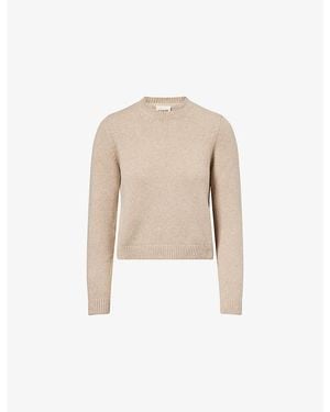 KHAITE Leta Crewneck Cashmere Jumper - Natural