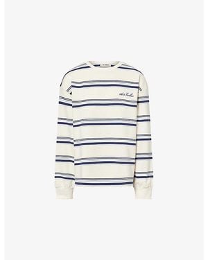 4th & Reckless Shayla Striped Stretch-Cotton T-Shirt - White