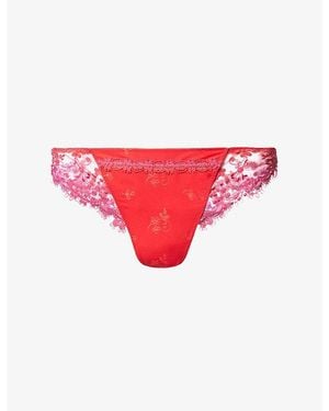 Simone Perele Wish Tanga Lace Briefs - Red