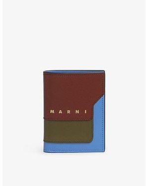 Marni Colour-Block Leather Bifold Wallet - Multicolour
