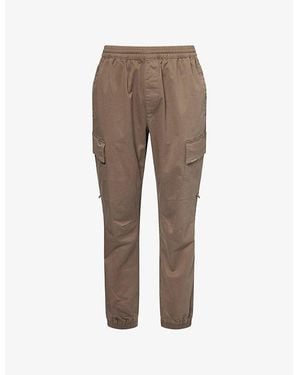 Represent Cargo Elasticated-Cuffs Stretch-Cotton Pants - Brown