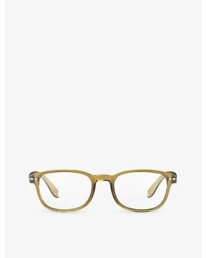 Izipizi #B Square-Framed Havane Reading Glasses - Metallic