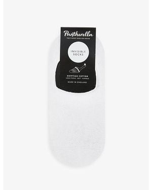 Pantherella Classic Cotton-Blend Invisible Socks - White