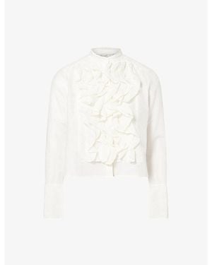 Twp Patti Ruffled Cotton And Silk Shirt - White