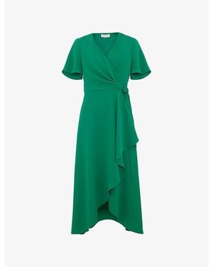Phase Eight Julissa Wrap-Front Woven Midi Dress - Green