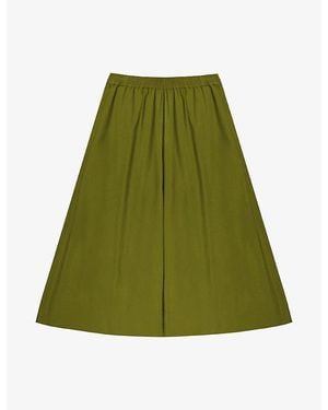 Ro&zo Wide-Leg Cropped Cotton-Poplin Culottes - Green