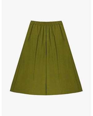 Ro&zo Wide-Leg Cropped Cotton-Poplin Culottes - Green