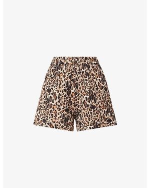 Agua Bendita Watts Leopard-Print Cotton Shorts - Multicolour