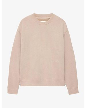 AllSaints River Crewneck Relaxed-Fit Cotton Sweatshirt - Natural