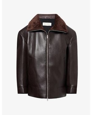 Frankie Shop Aspen Relaxed-Fit Faux-Leather Jacket - Black