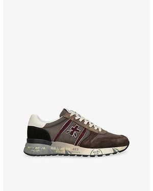 Premiata Lander Suede And Mesh Sneakers - Brown