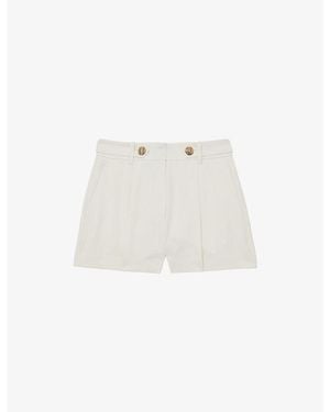 Reiss Malin Front-Pleat Tailored Woven Shorts - White