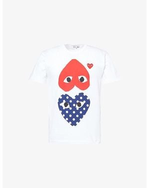COMME DES GARÇONS PLAY Play Graphic-Print Crewneck Cotton T-Shirt - Red