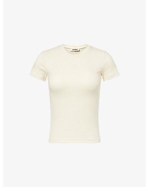 4th & Reckless Alouette Longline Ribbed Cotton Baby T-Shirt - White