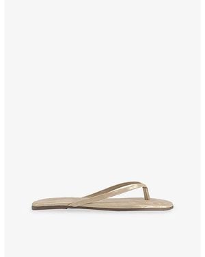 TKEES Lily Nude Foundations Leather Flip-Flops - Natural