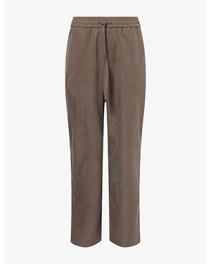 The Couture Club Cupro Panelled Woven Trousers - Brown