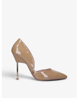 Kurt Geiger Bond Patent-Leather Courts - White