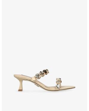 Steve Madden Annika Heeled Leather Sandals - Metallic