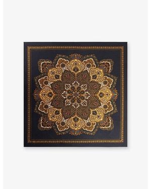 Sandro Square Bandana-Print Silk Scarf - Metallic