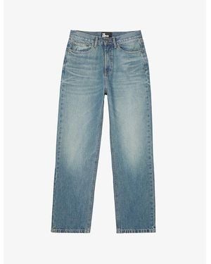 The Kooples Straight-Cut Relaxed-Fit High-Rise Denim Jeans - Blue
