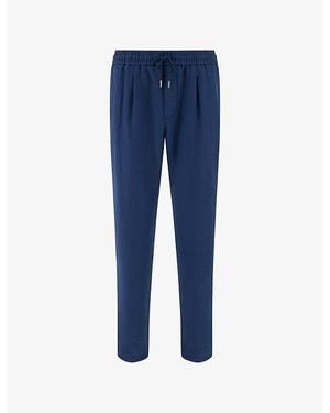 BOGGI City Tapered Linen Trousers - Blue