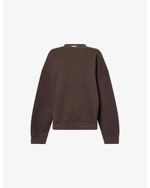 Sisters & Seekers Seekers Classic Embroidered Cotton-Blend Sweatshirt - Brown