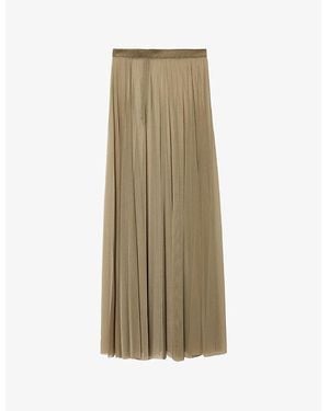 Frankie Shop Vallen Pleated Mesh Maxi Skirt - Green