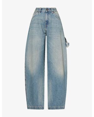 DARKPARK Audrey Barrel-Leg Carpenter Denim Jeans - Blue