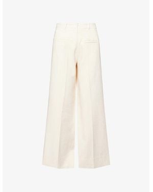 ME+EM Forever Summer Flared Stretch-Woven Trousers - Natural