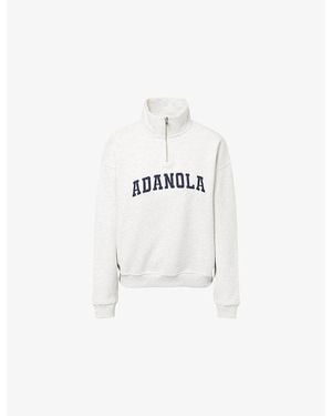 ADANOLA Relaxed-Fit Varsity Cotton Sweatshirt - White