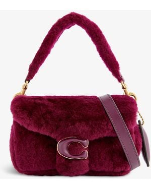 COACH Pillow Tabby Shearling And Leather Cross-body Bag - Red