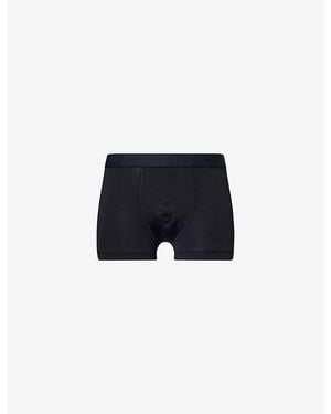 Hanro Micro-Touch Branded-Waistband Stretch-Jersey Trunks - Black