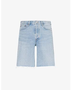 Agolde Anson Mid-Rise Denim Shorts - Blue