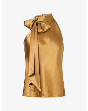FRAME The Ribbon Silk Top - Metallic