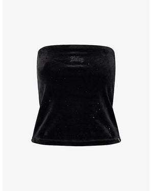 Juicy Couture X Disney Babey Strapless Stretch-Woven Top - Black