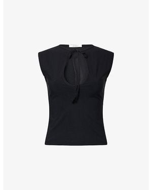 GIMAGUAS Anis Key-Hole Stretch-Woven Top - Blue