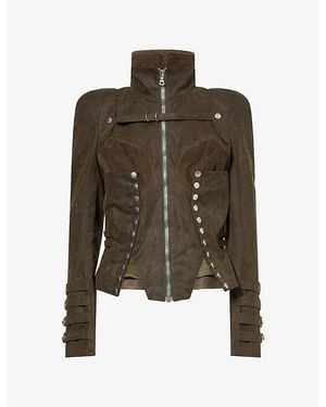 Dilara Findikoglu Dawn To Dusk Waxed-Cotton Jacket - Green
