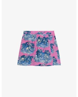 Zadig & Voltaire Jadys Floral-Print Woven Mini Skirt - Blue
