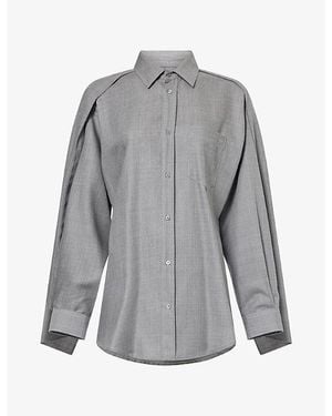 DARKPARK Anne Tailored Wool Shirt - Gray
