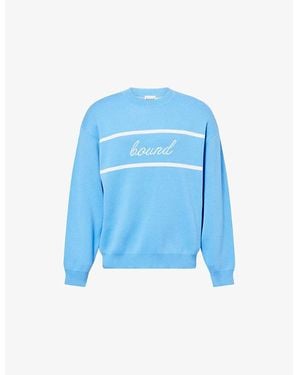 BOUND Estate Brand-Print Cotton-Knit Jumper - Blue