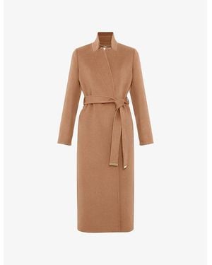 Phase Eight Charlotte Tie-Belt Wool-Blend Coat - Brown
