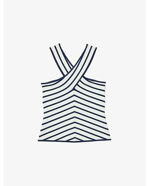 Reiss Aria Striped Knitted Vest Top - Blue