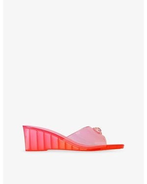 Kurt Geiger Maddison Vinyl Wedge Mules - Red