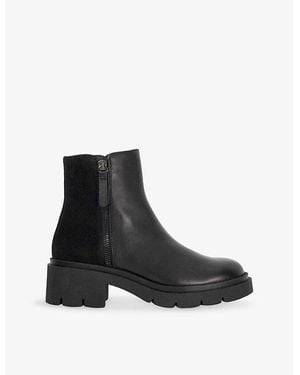 Dune Paving Leather Heeled Chelsea Boots - Black